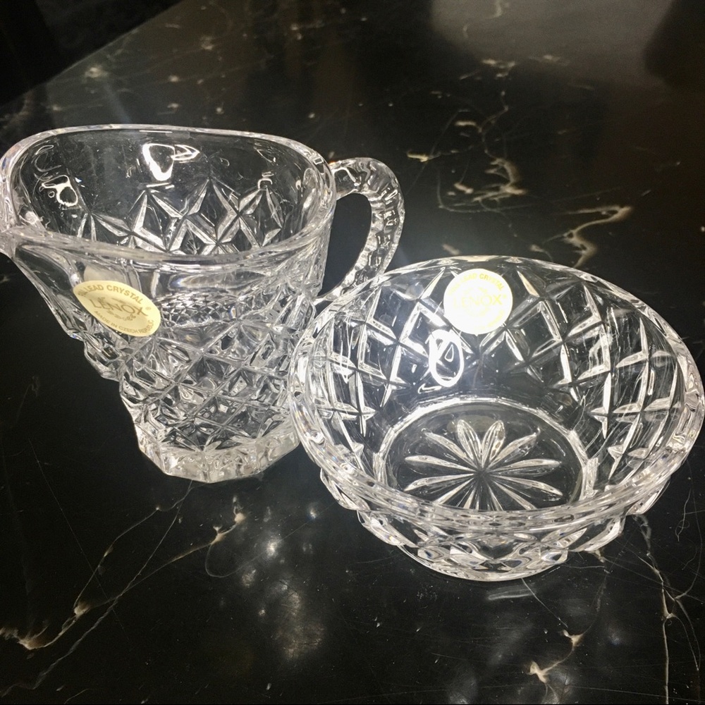 Lenox Crystal Brilliance Creamer & Sugar Bowl Set